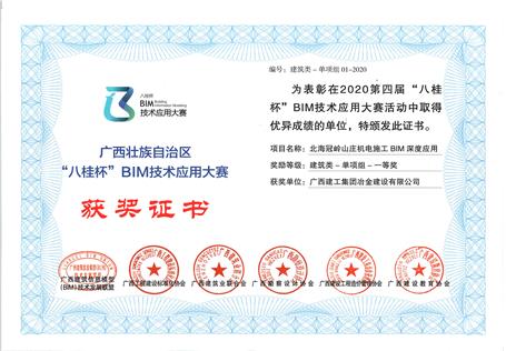 喜訊！公司榮獲“八桂杯”BIM技術(shù)應用大賽一等獎